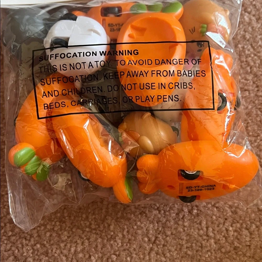 NWT 12pc Easter bunny carrot pull back car mini toys